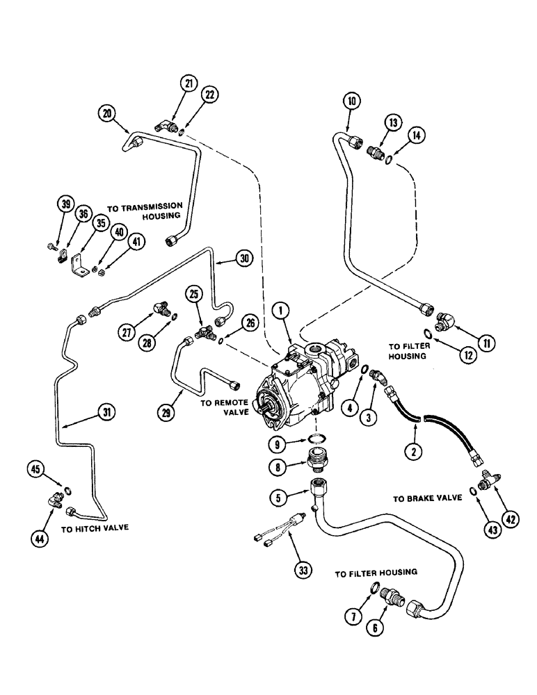 Схема запчастей Case IH 1896 - (8-254) - HYDRAULICS, HYDRAULIC PUMP CIRCUIT (08) - HYDRAULICS