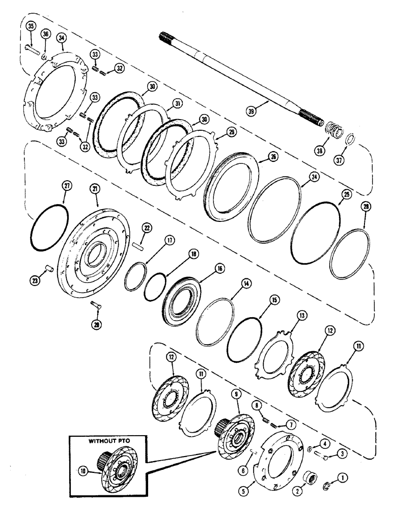 Схема запчастей Case IH 2470 - (220) - CLUTCH, C1 AND C4 CLUTCHES, TRANSMISSION SERIAL NO. 10053397 AND AFTER, CONTD (06) - POWER TRAIN