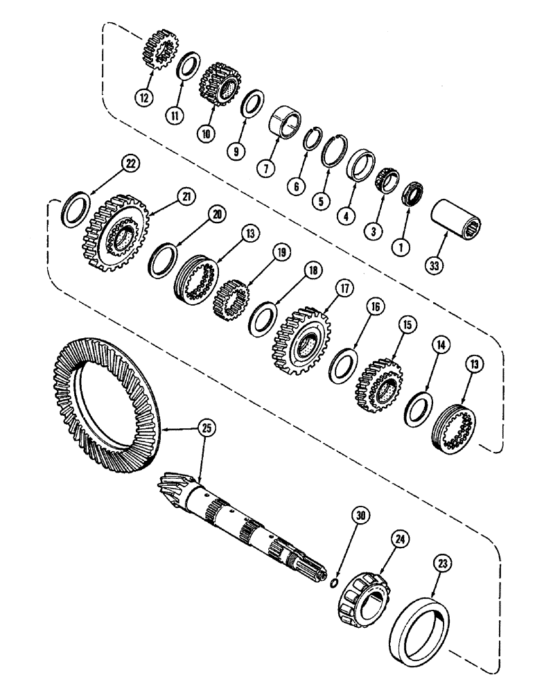 Схема запчастей Case IH 3294 - (6-208) - TRANSMISSION COUNTERSHAFT (06) - POWER TRAIN