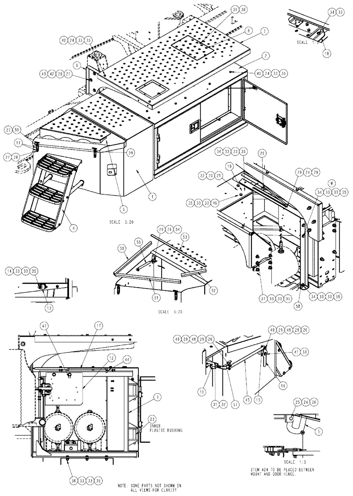 Схема запчастей Case IH TITAN 3020 - (04-016) - WALKWAY GROUP, RS Frame & Suspension