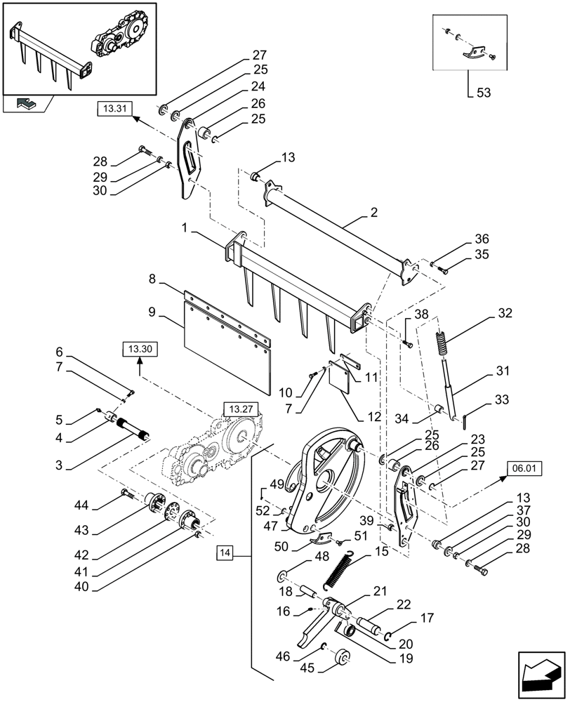 Схема запчастей Case IH LBX332P - (13.29[01]) - SHUTTLE FEEDER (13) - FEEDER