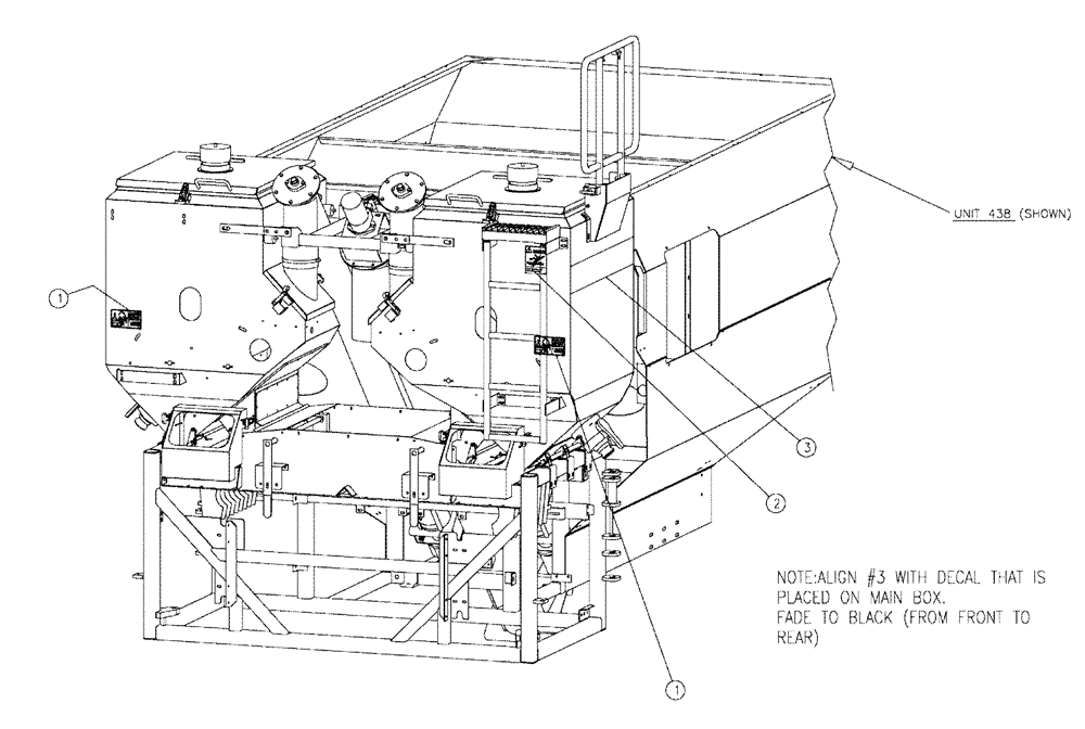 Схема запчастей Case IH 810 - (14-002[02]) - DECAL GROUP, DOUBLE BIN Tarps Decals/ Miscellaneous