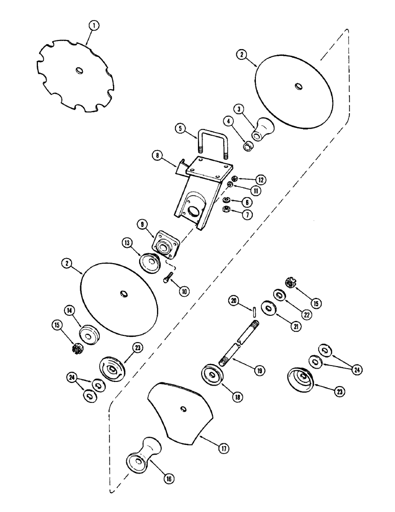 Схема запчастей Case IH DOT 23 - (58) - REAR LEFT WING GANG, MODEL 23-21 