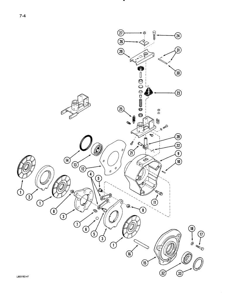 Схема запчастей Case IH 1670 - (7-04) - MASTER BRAKES (5.1) - BRAKES