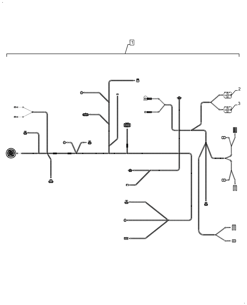 Схема запчастей Case IH FARMALL 110A - (55.100.BZ[04]) - WIRE HARNESS, CHASSIS, ROPS (55) - ELECTRICAL SYSTEMS