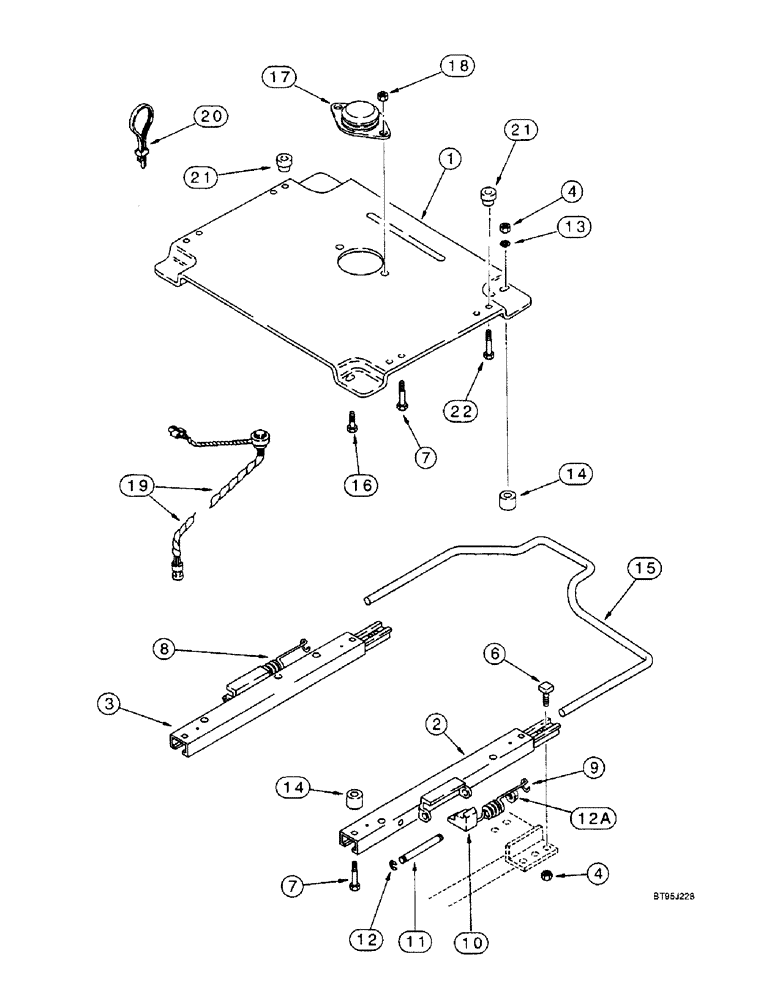 Схема запчастей Case IH 2144 - (9G-22) - MECHANICAL SUSPENSION SEAT, PLATE AND SLIDES (10) - CAB & AIR CONDITIONING