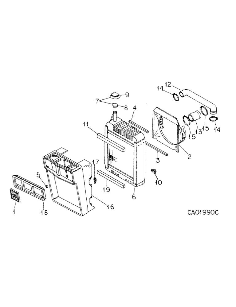 Схема запчастей Case IH 1466 - (06-11) - COOLING, RADIATOR AND CONNECTIONS, 1466 TRACTORS Cooling