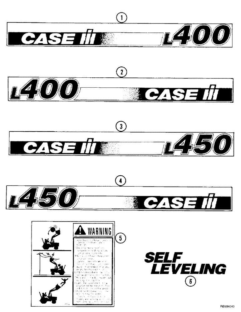 Схема запчастей Case IH L400 - (9-22) - DECALS (09) - CHASSIS/ATTACHMENTS