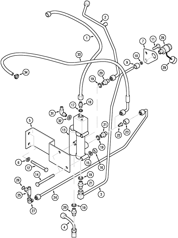 Схема запчастей Case IH CX70 - (07-06) - HYDRAULIC TRAILER BRAKE CIRCUIT (07) - BRAKES