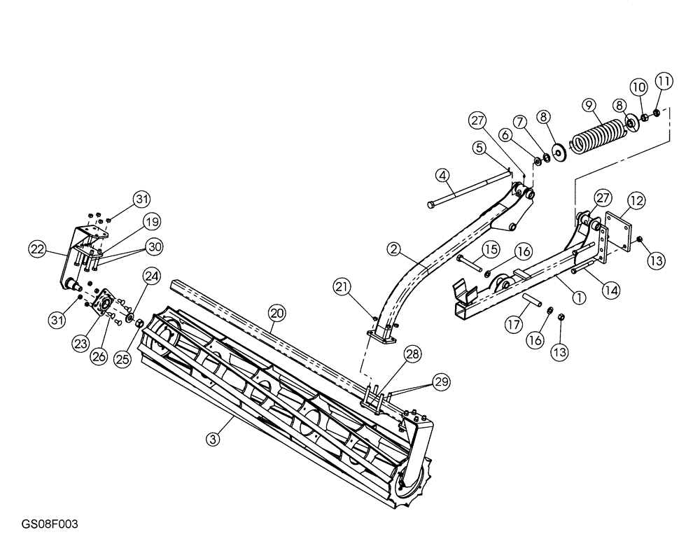 Схема запчастей Case IH 330 TRUE-TANDEM - (75.200.17) - BASKET HARROW PARTS BREAKDOWN 2008 MODELS (75) - SOIL PREPARATION