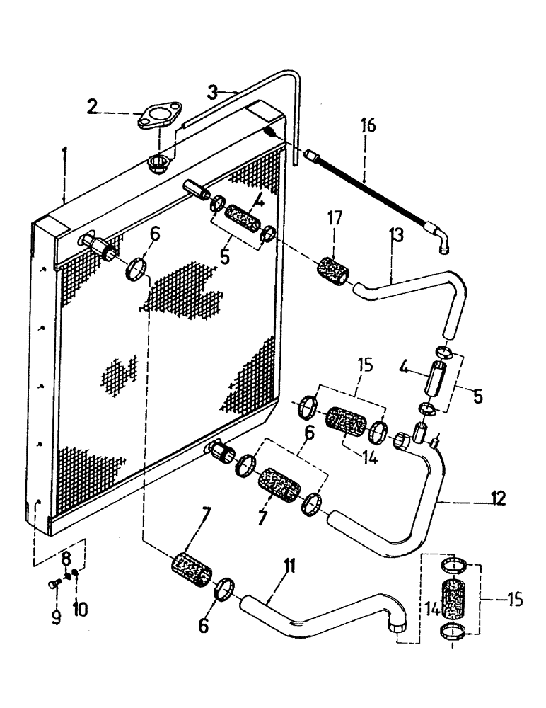 Схема запчастей Case IH 7000 - (C02-05) - WATER RADIATOR, 108 Engine & Engine Attachments