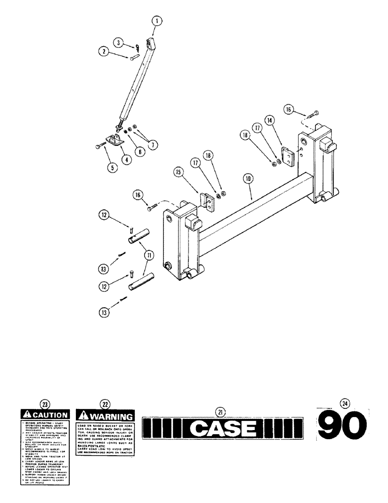 Схема запчастей Case IH 90 - (40) - PARKING STAND (82) - FRONT LOADER & BUCKET