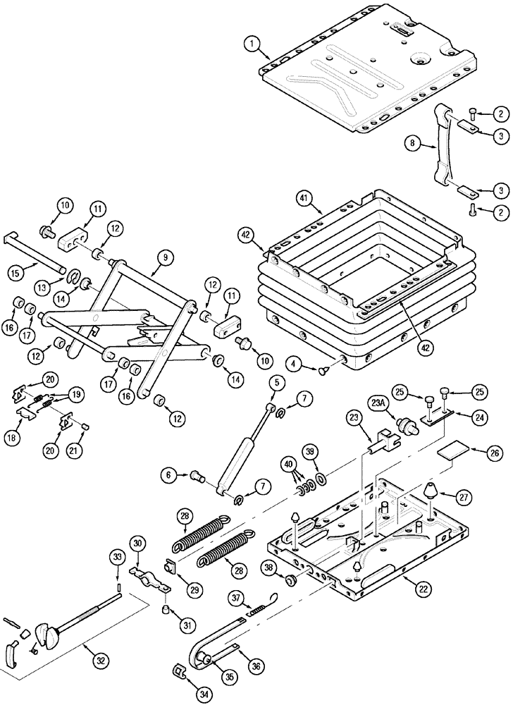 Схема запчастей Case IH MX90C - (09-53) - MECHANICAL SUSPENSION GRAMMER (09) - CHASSIS