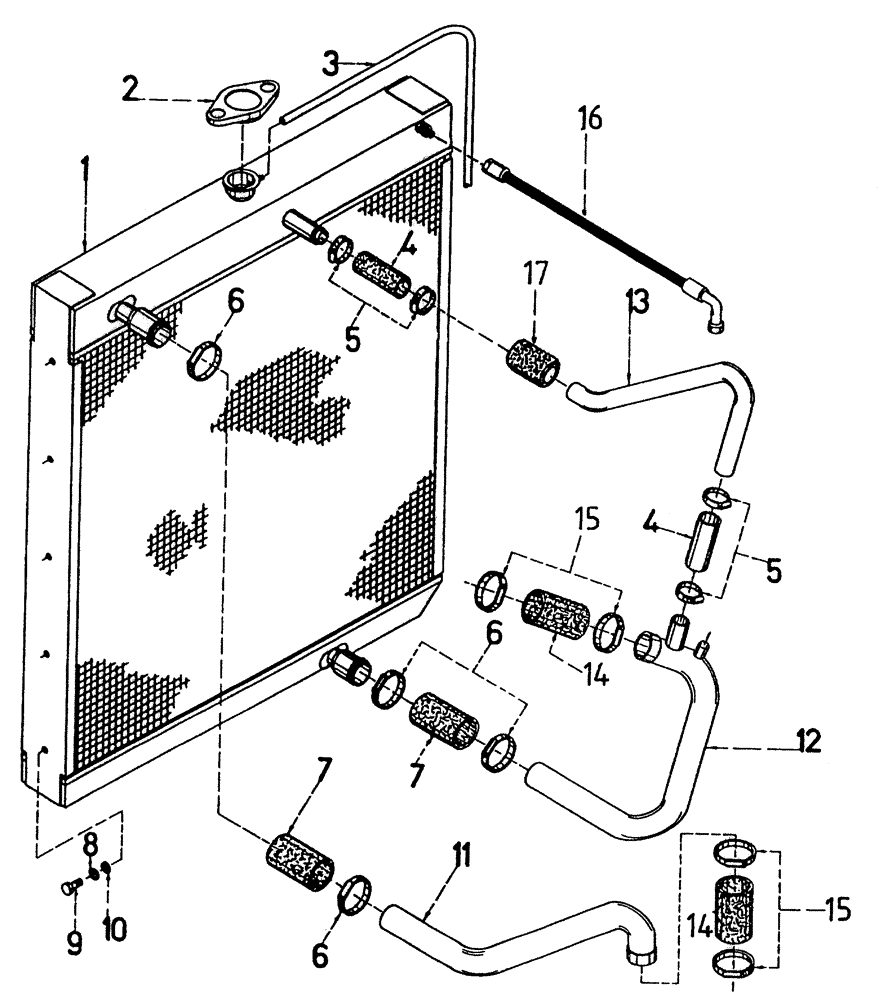 Схема запчастей Case IH 7700 - (C02[05A]) - WATER RADIATOR {108} Engine & Engine Attachments