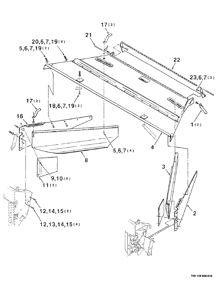 Схема запчастей Case IH 8350 - (7-20) - WINDROW FORMING SHIELDS (09) - CHASSIS