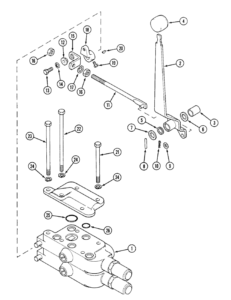 Схема запчастей Case IH 1494 - (8-328) - SECOND REMOTE VALVE, TRACTORS WITHOUT CAB (08) - HYDRAULICS