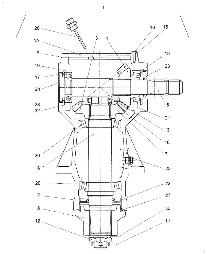 Схема запчастей Case IH 717721496 - (015[02]) - CENTER DECK GEAR BOX 1000 RPM PTO (03) - MAIN GEARBOX