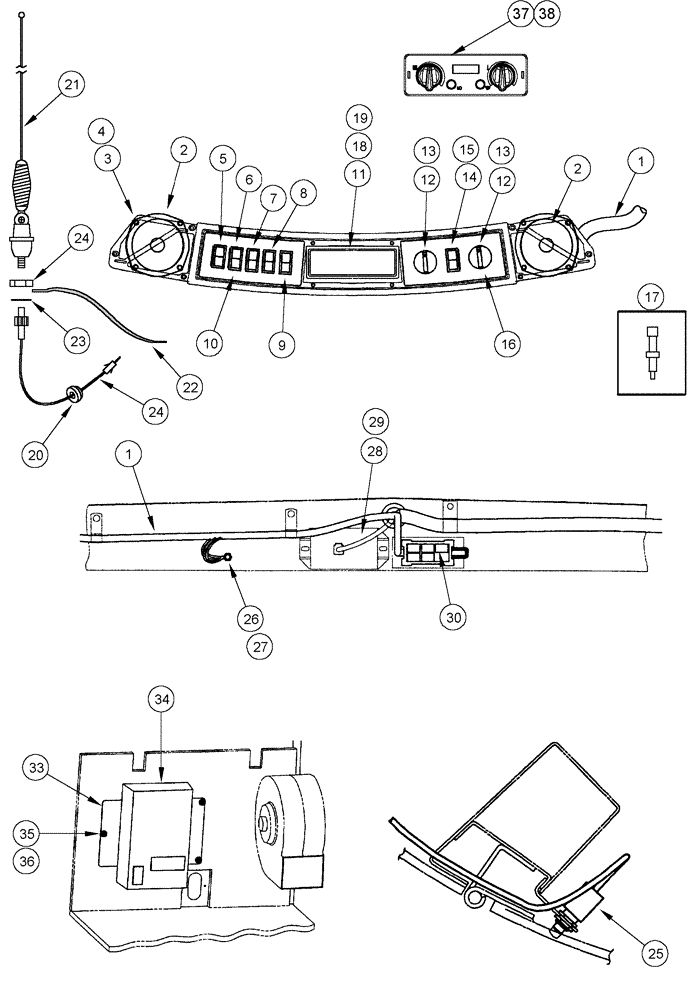 Схема запчастей Case IH CPX620 - (04-03) - HARNESS, MAIN CAB - OVERHEAD CONTROL PANEL (06) - ELECTRICAL SYSTEMS