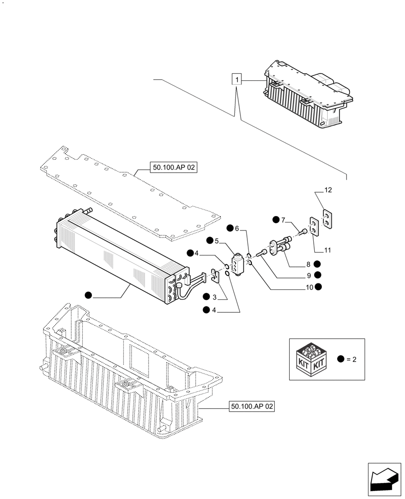 Схема запчастей Case IH FARMALL 110A - (50.100.AP[03]) - AIR CONDITIONER - COMPONENTS (50) - CAB CLIMATE CONTROL