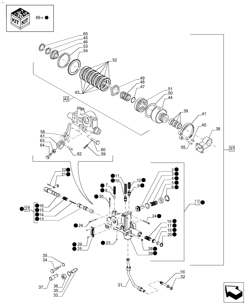 Схема запчастей Case IH FARMALL 110A - (31.114.AI) - CLUTCH & VALVE ASSEMBLY, PTO (31) - IMPLEMENT POWER TAKE OFF