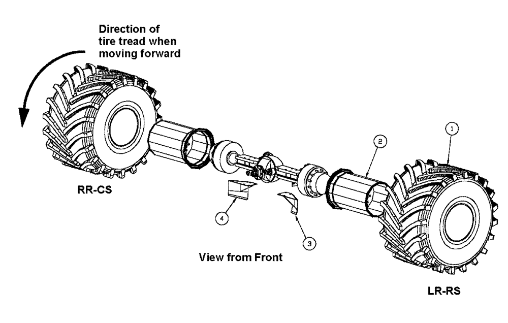 Схема запчастей Case IH FLX4375 - (05-003[02]) - REAR TIRE GROUP-73" GOODYEAR Tires