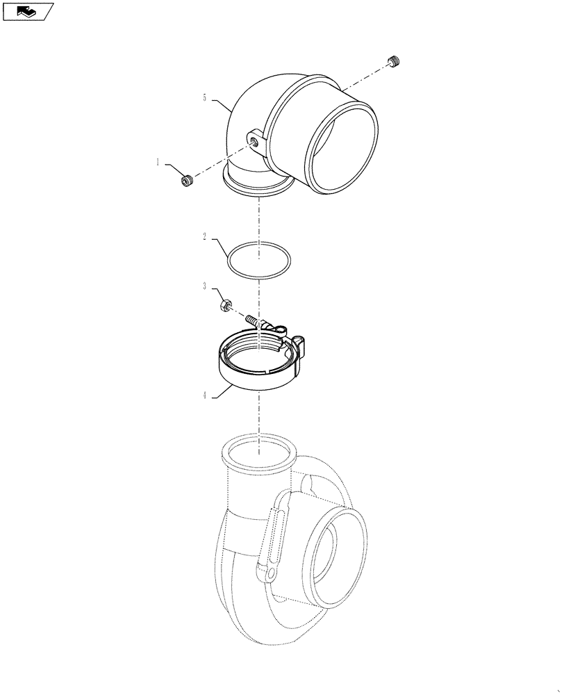 Схема запчастей Case IH 4420 - (03-042) - TURBO ELBOW GROUP (01) - ENGINE