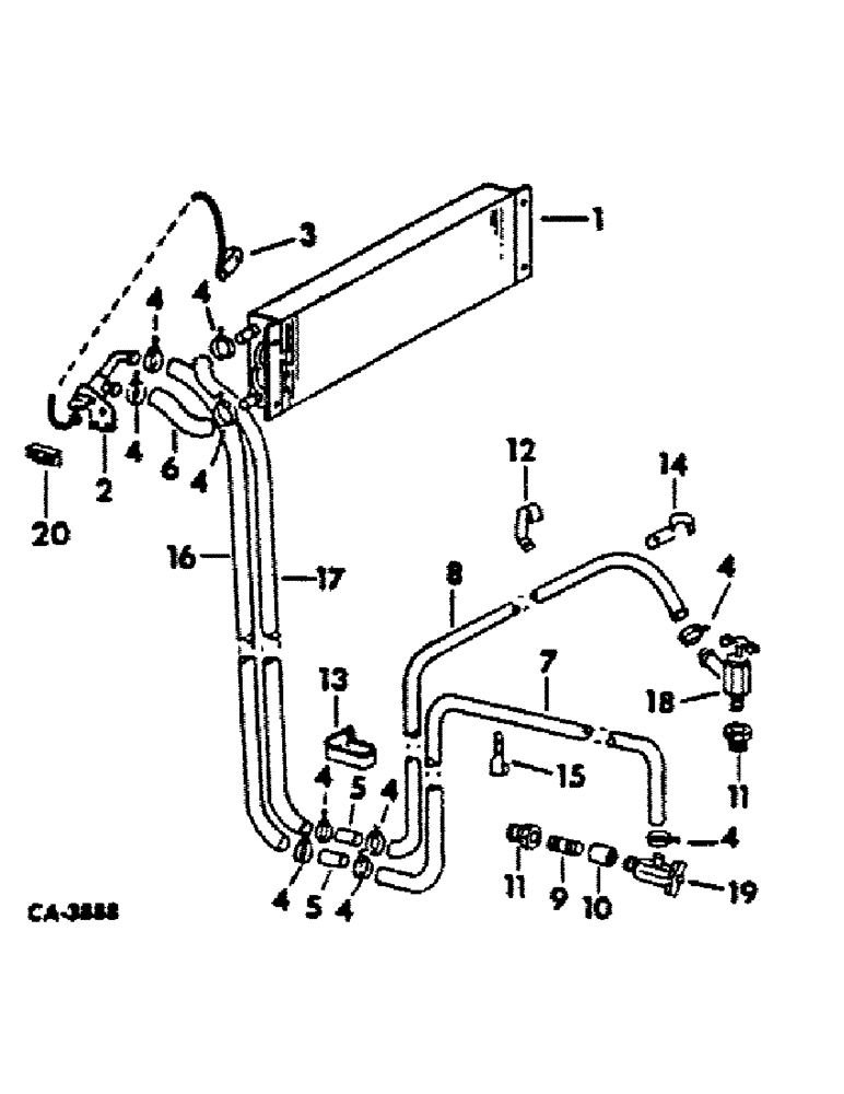 Схема запчастей Case IH 1468 - (13-42) - SUPERSTRUCTURE, HEATER AND CONNECTIONS, DELUXE CAB, 1468 TRACTORS (05) - SUPERSTRUCTURE