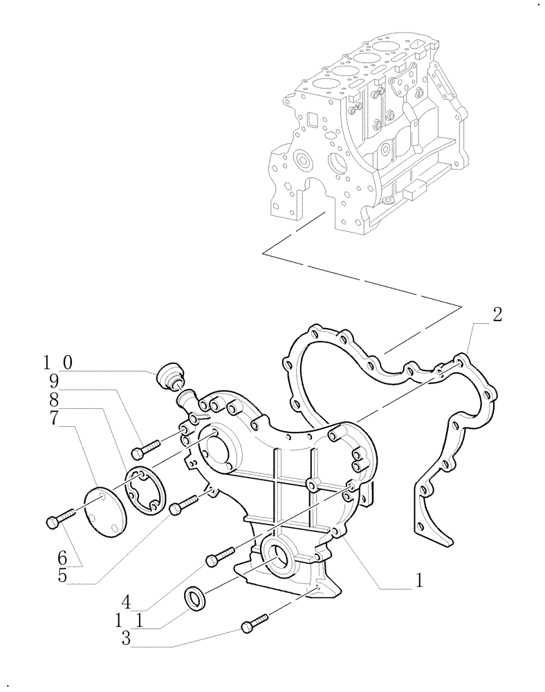 Схема запчастей Case IH WDX1101 - (082) - ENGINE, TIMING GEAR COVER (10) - ENGINE