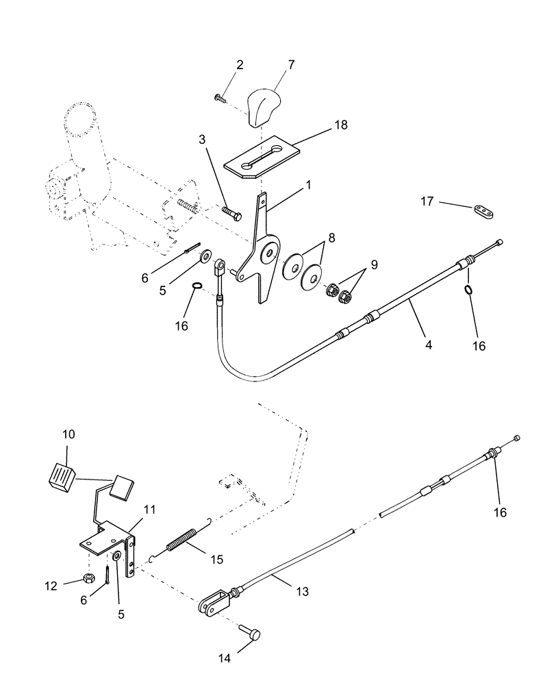 Схема запчастей Case IH DX24 - (01.16) - THROTTLE CONTROLS - HAND & FOOT (01) - ENGINE