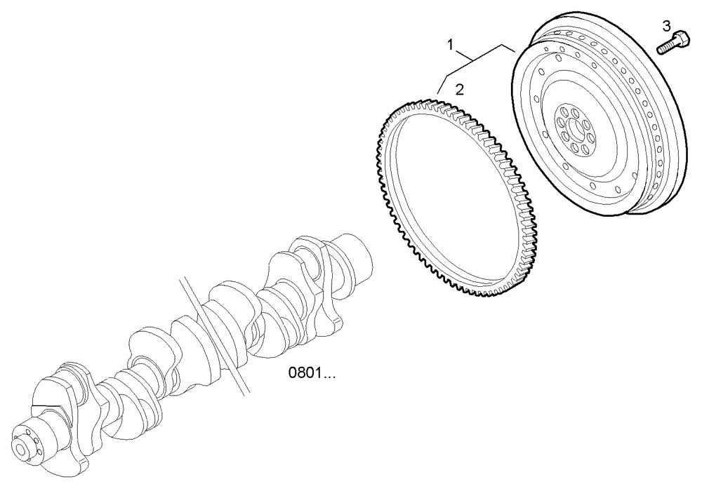 Схема запчастей Case IH F3BE0684E B003 - (0830.270) - ENGINE FLYWHEEL 