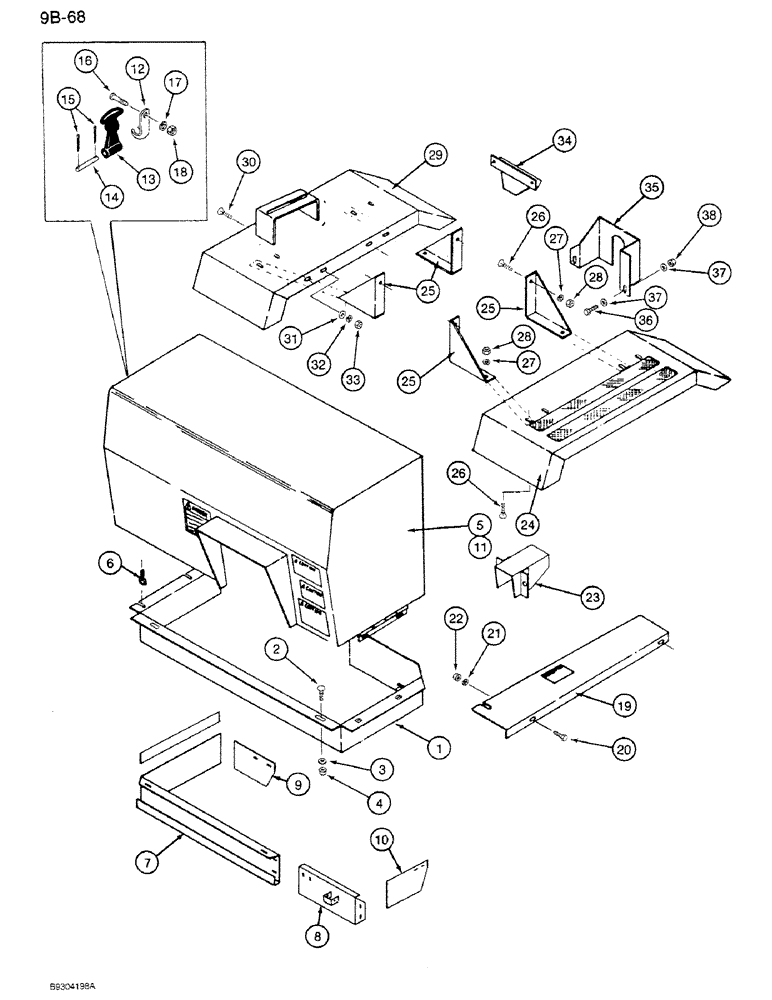 Схема запчастей Case IH 1350 - (9B-68) - SHIELDS AND FENDERS, 1350 MACHINES (09) - CHASSIS ATTACHMENTS