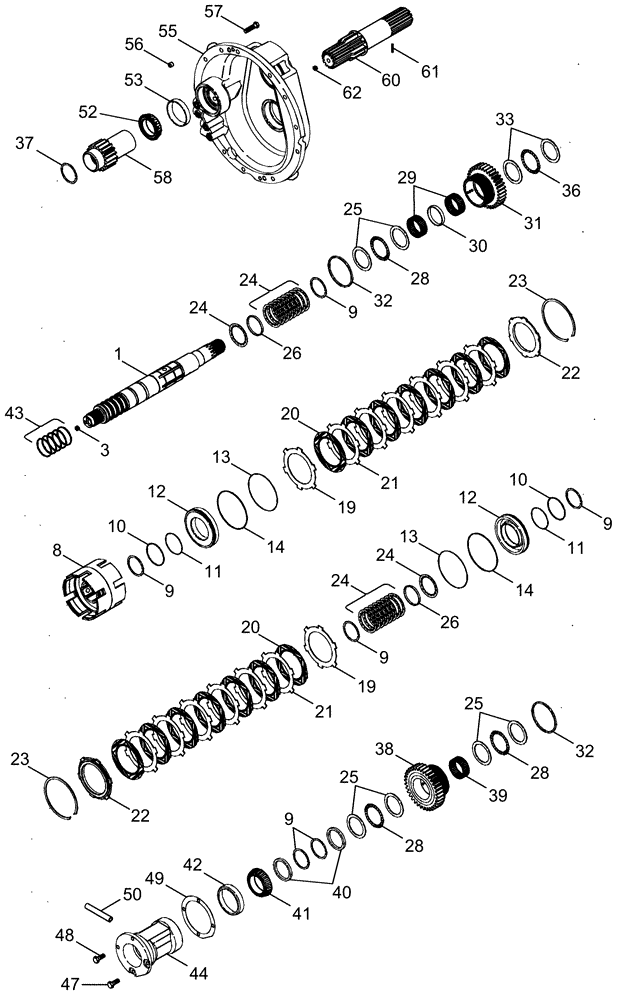 Схема запчастей Case IH MX210 - (06-11) - SPEED TRANSMISSION - INPUT SHAFT WITH CREEP SPEED, TRANSMISSION ASN AJB0361241 (06) - POWER TRAIN