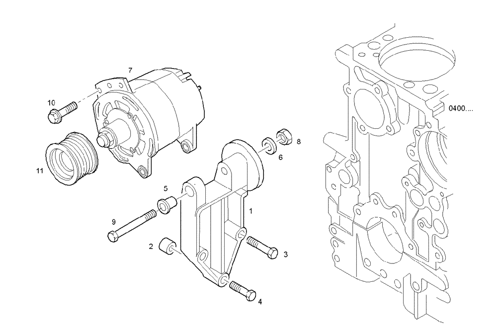 Схема запчастей Case IH F3AE0684K E904 - (4000.140) - GENERATOR 
