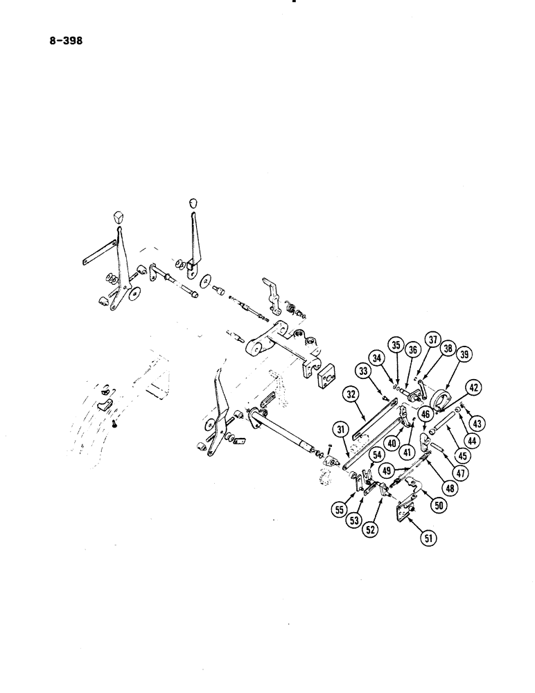Схема запчастей Case IH 485 - (8-398) - DRAFT CONTROL LINKAGE (CONTD) (08) - HYDRAULICS