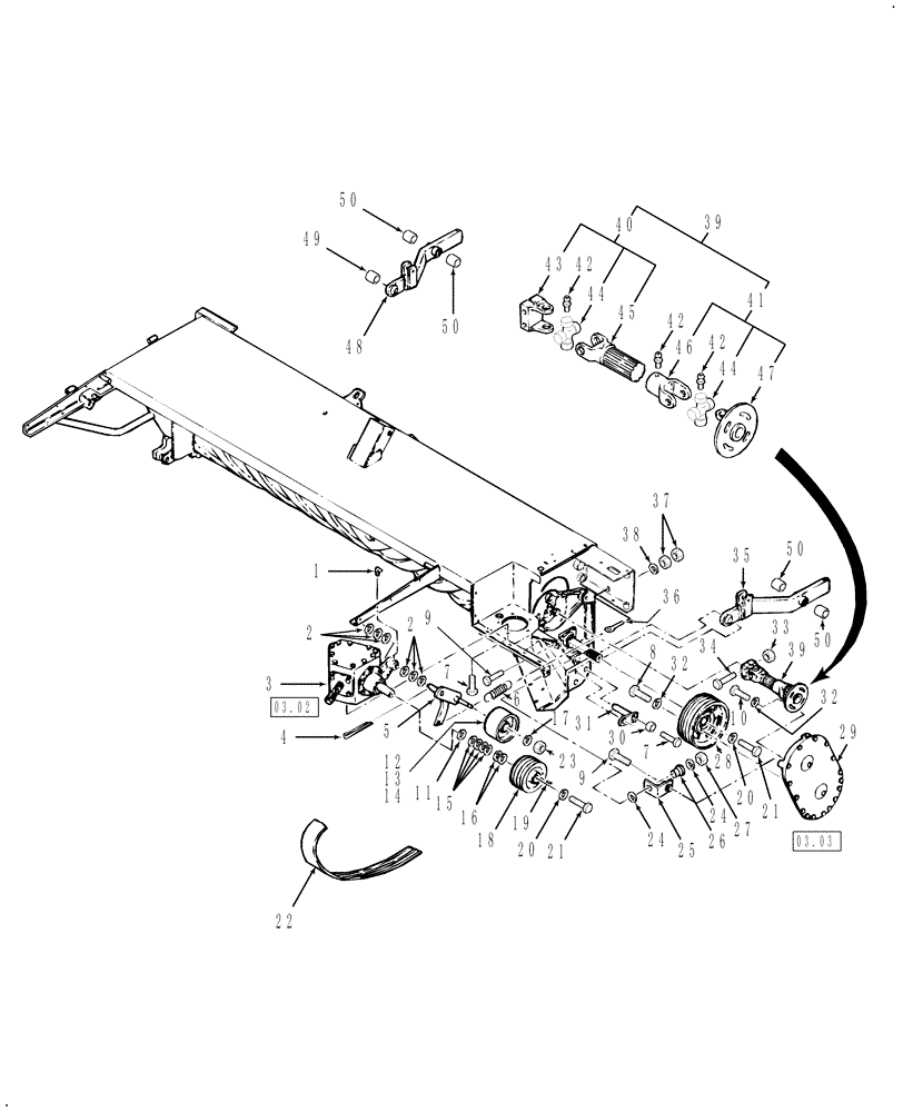 Схема запчастей Case IH DC102 - (15.03) - HEADER, DRIVE (15) - CROP CONDITIONING