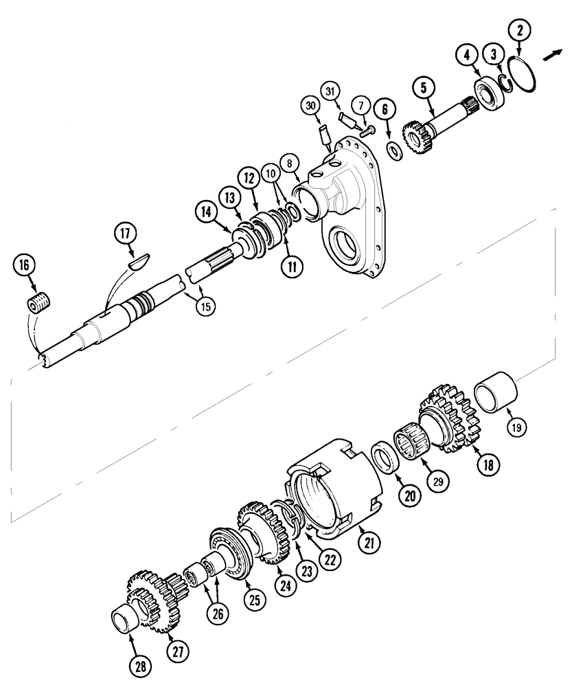 Схема запчастей Case IH CX60 - (06-06) - TRANSMISSION TWO SPEED POWER SHIFT (06) - POWER TRAIN