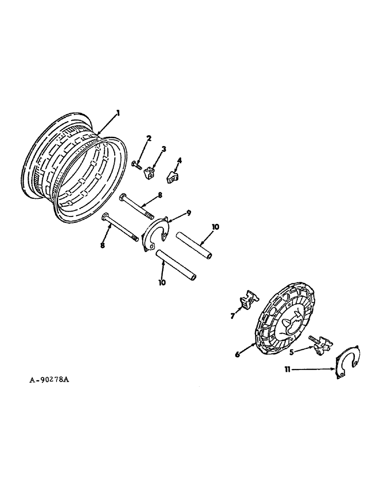 Схема запчастей Case IH 886 - (15-04) - WHEEL AND TRACTION, REAR WHEELS, WEDGE LOCK TYPE Wheels & Traction