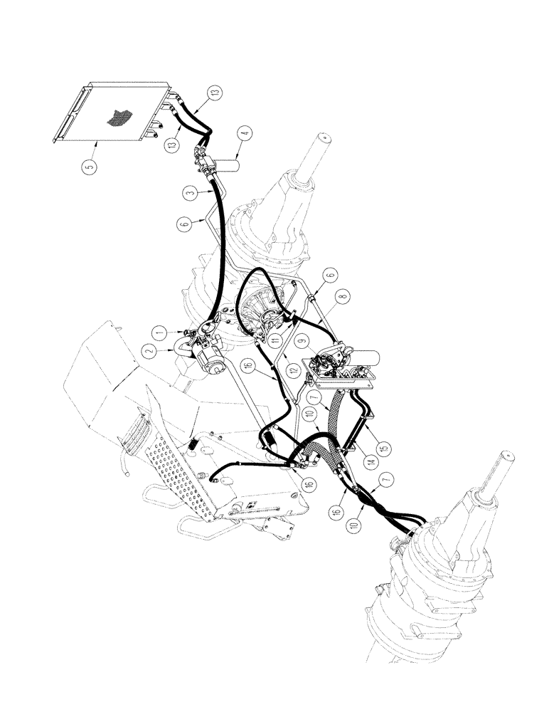 Схема запчастей Case IH STX425 - (01-06[01]) - PICTORIAL INDEX - AXLE LUBRICATION CIRCUIT, 500 SERIES AXLE, WHEEL TRACTOR, BSN JEE0102001 (00) - PICTORIAL INDEX