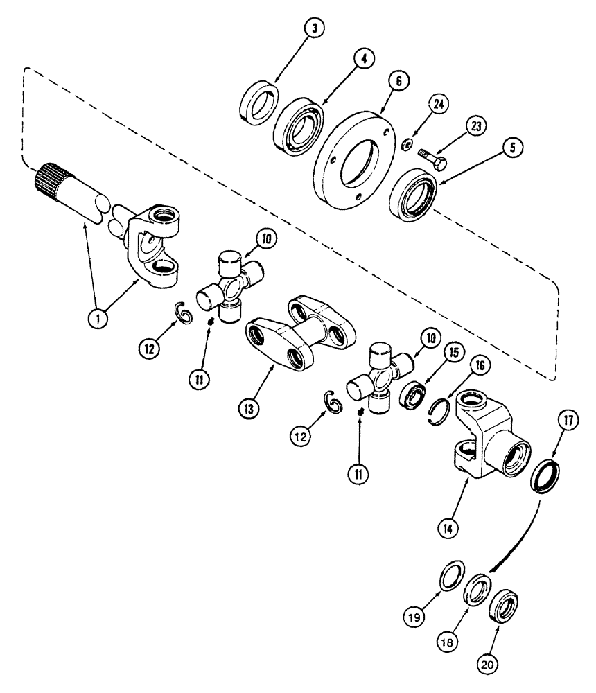 Схема запчастей Case IH 7250 - (5-038) - FRONT AXLE SHAFT, MFD TRACTOR (05) - STEERING