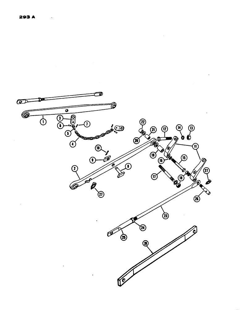 Схема запчастей Case IH 530 - (293A) - DRAFT ARMS, OLD STYLE, DRAFT-O-MATIC TRACTOR, PRIOR TO S/N 8262800 (06) - POWER TRAIN