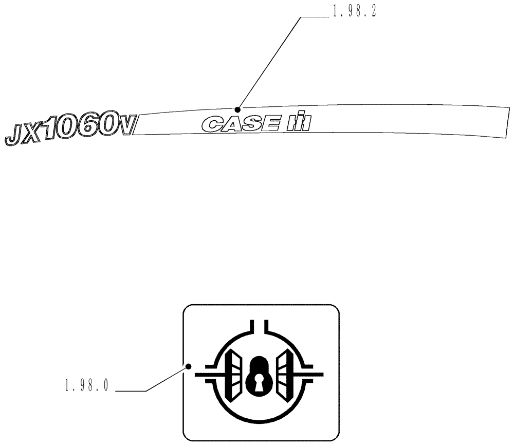 Схема запчастей Case IH JX1070N - (SEC. 13) - DECALS (00) - GENERAL