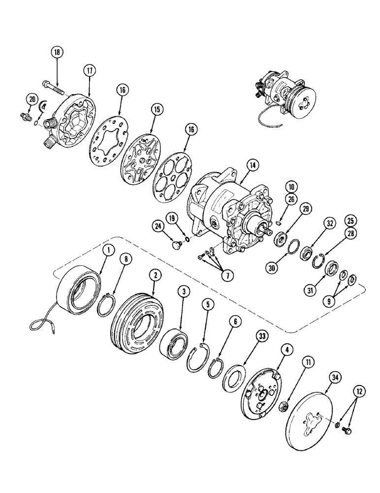 Схема запчастей Case IH 1896 - (9-446) - AIR CONDITIONING, AIR COMPRESSOR (09) - CHASSIS/ATTACHMENTS