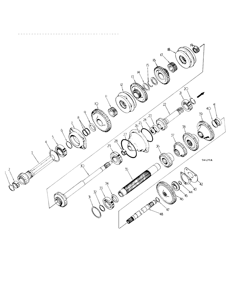 Схема запчастей Case IH 484 - (07-01) - DRIVE TRAIN, SPEED TRANSMISSION, IN CLUTCH HOUSING (04) - Drive Train