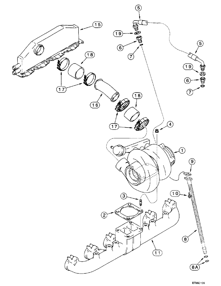 Схема запчастей Case IH 2166 - (2-27A) - TURBOCHARGER SYSTEM, 6TA-830 EMISSIONS CERTIFIED ENGINE, COMBINE P.I.N. JJC0180000 AND AFTER (01) - ENGINE