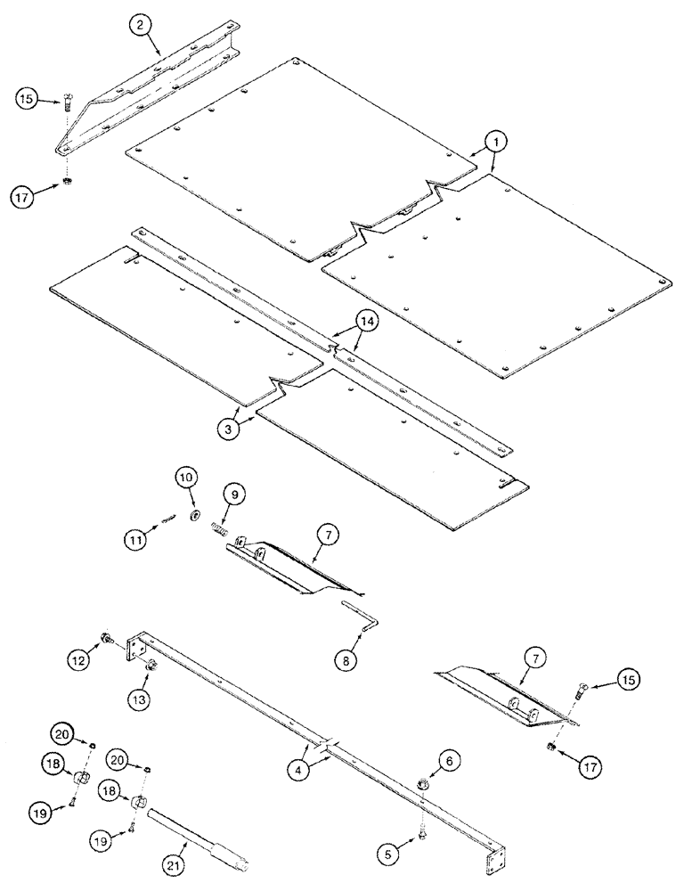Схема запчастей Case IH 2366 - (09D-11) - TAILINGS AUGER TROUGH PANEL AND GATE - MODELS WITH STRAW SPREADER (16) - GRAIN ELEVATORS & AUGERS