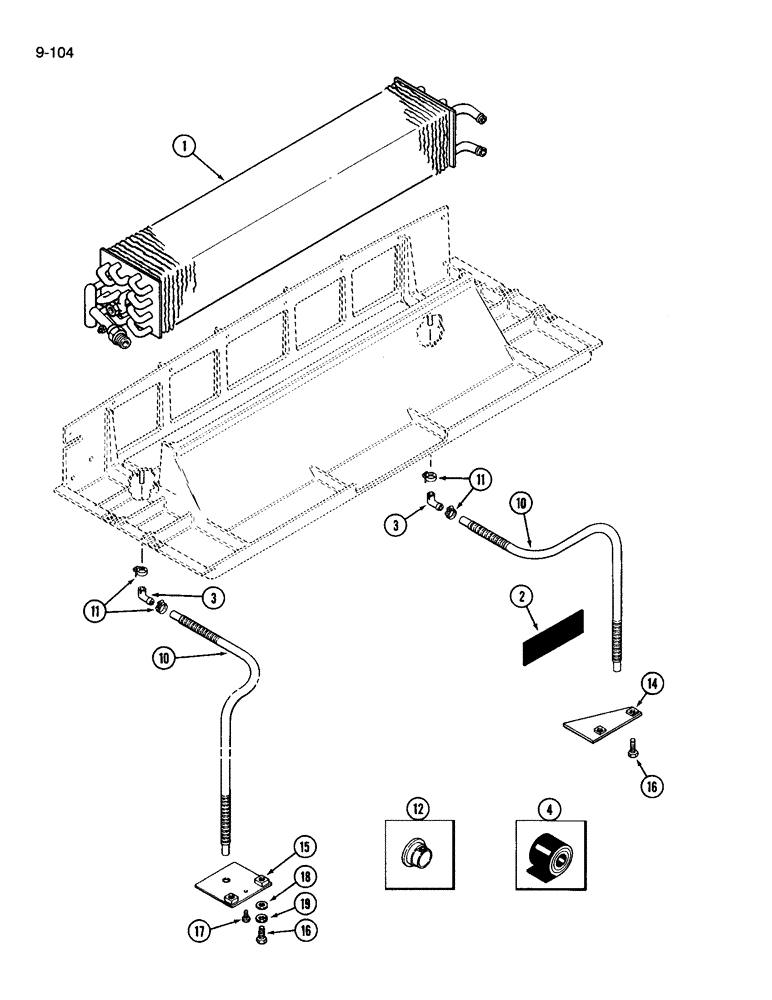 Схема запчастей Case IH 3594 - (9-104) - CAB, AIR CONDITIONING EVAPORATOR (09) - CHASSIS/ATTACHMENTS