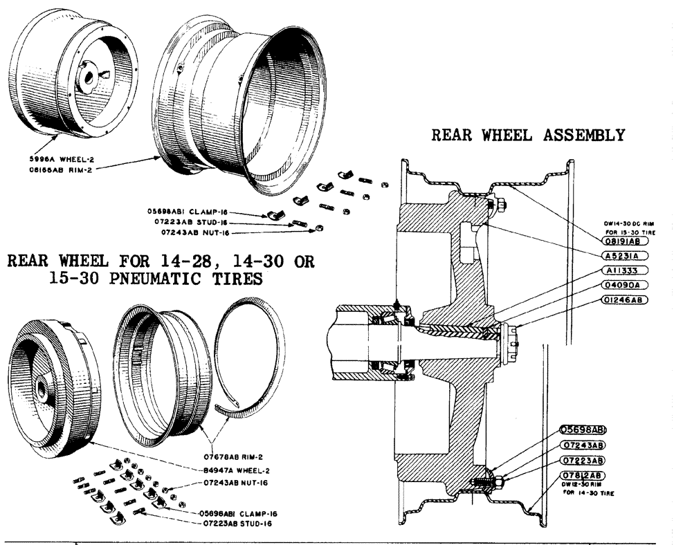 Схема запчастей Case IH LA-SERIES - (062) - REAR WHEELS FOR PNEUMATIC FARM TIRES (09) - CHASSIS