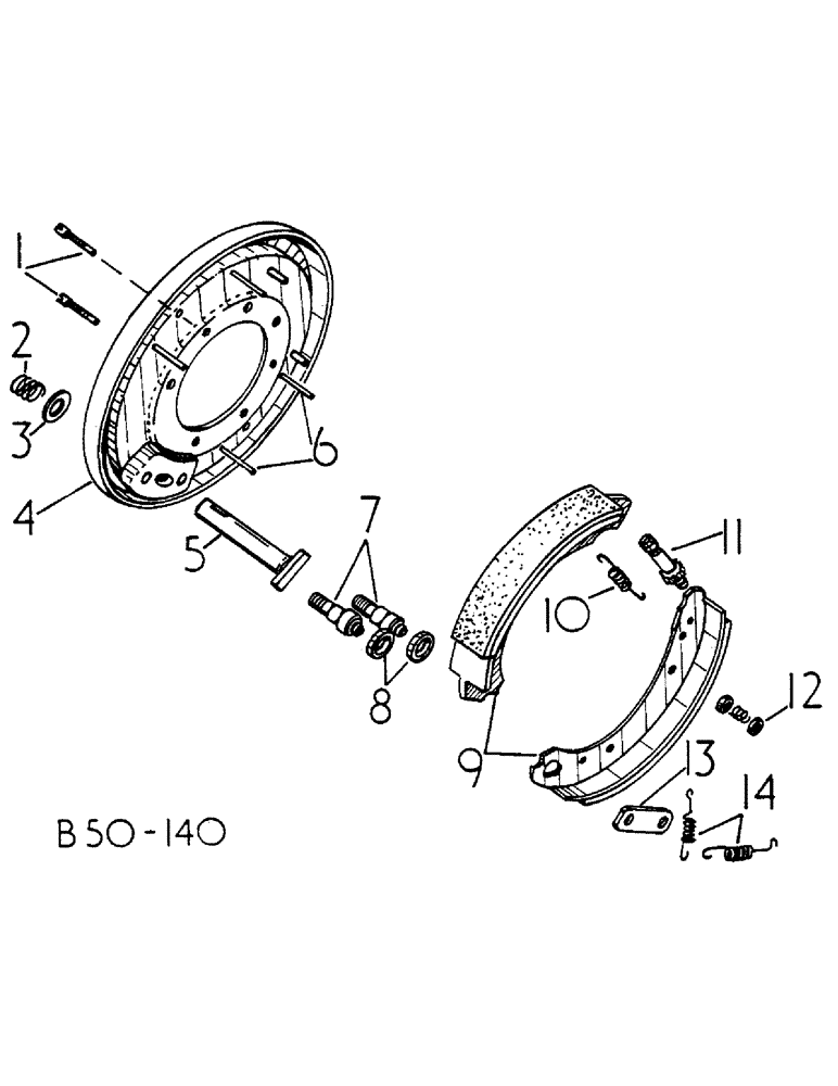 Схема запчастей Case IH 258 - (04-011) - DRUM BRAKE (5.1) - BRAKES