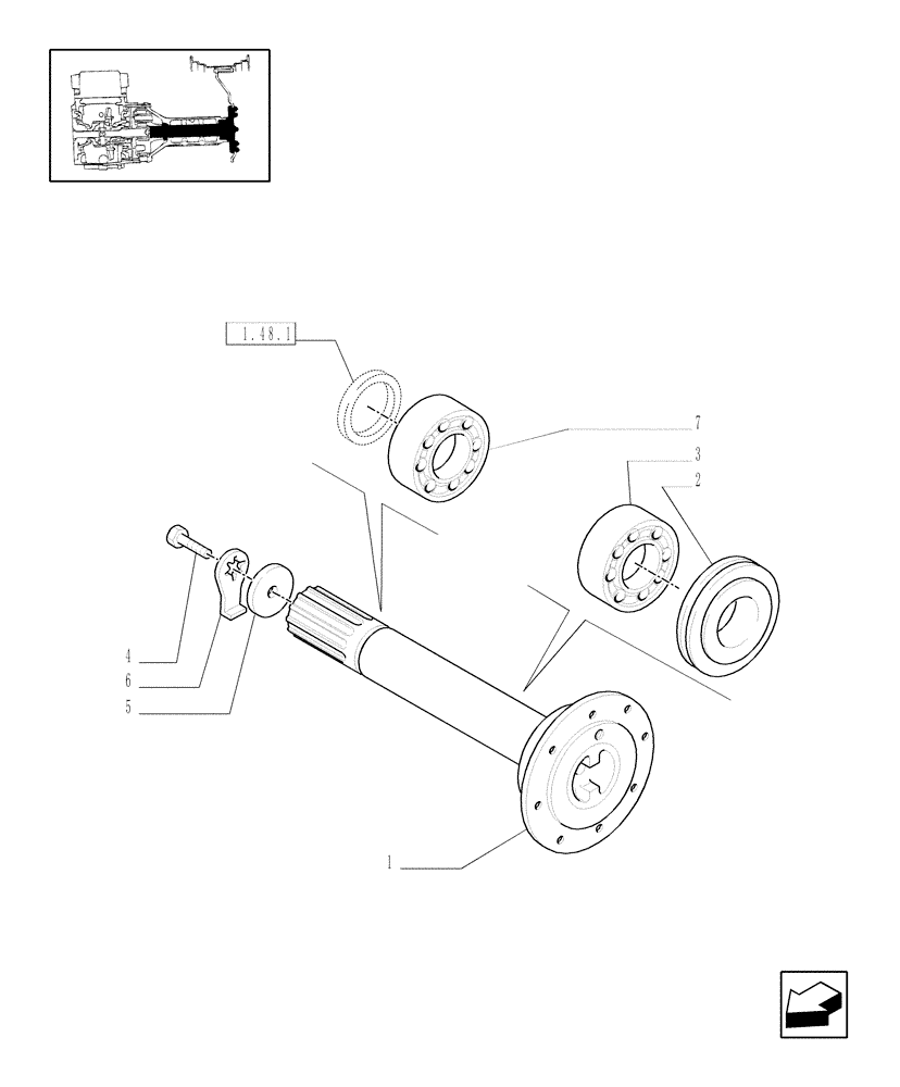Схема запчастей Case IH JX1085C - (1.48.1/01[01]) - (VAR.445-449) RICE FIELD VERSION - FINAL DRIVE, GEARS AND SHAFTS (05) - REAR AXLE