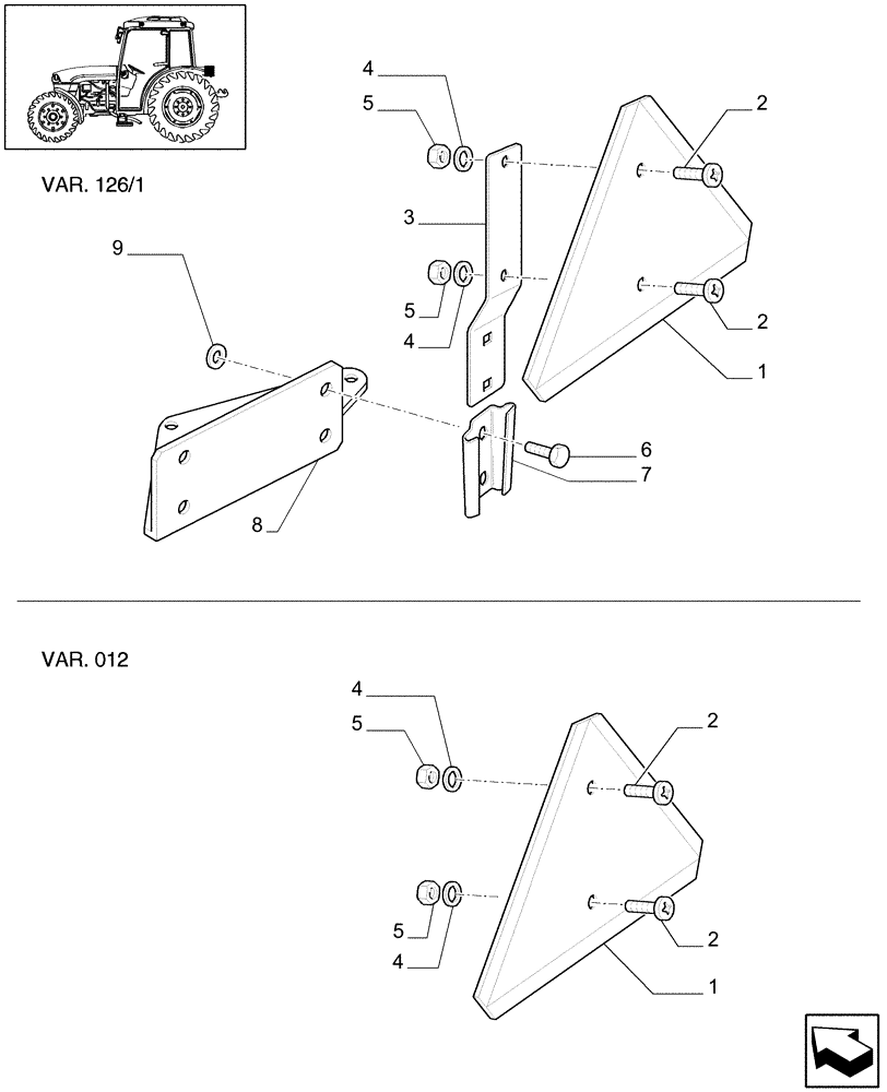 Схема запчастей Case IH JX1085C - (1.92.76/03) - (VAR.012-126/1) VERSION FOR SCANDINAVIAN COUNTRIES - REFLECTORS AND SUPPORT (10) - OPERATORS PLATFORM/CAB